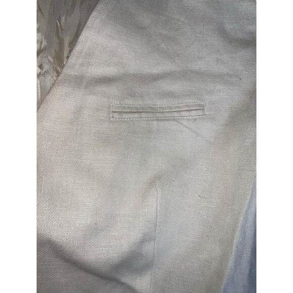 Point of View Collection Women's 90s Cropped Blazer 100% Linen White Size 6 - Picture 10 of 14
